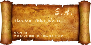 Stocker Adorján névjegykártya